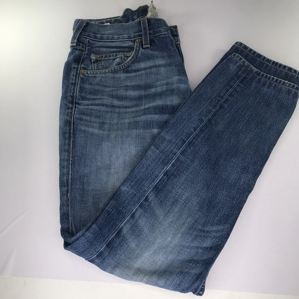 True Religion‎ Jeans Mens 28 X 32 Dark Blue Rocco Skinny Distressed Button Fly